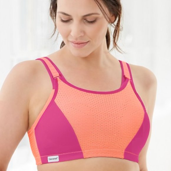 Glamorise 36G SPORT Bra (CUSTOM-CONTROL) High-Impact MOISTURE WICKING ORANGE NEW - Picture 5 of 8